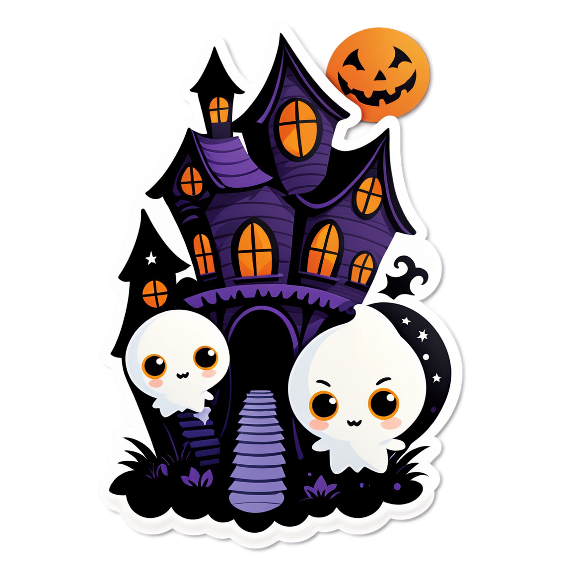 Haunted House - Halloween Sticker