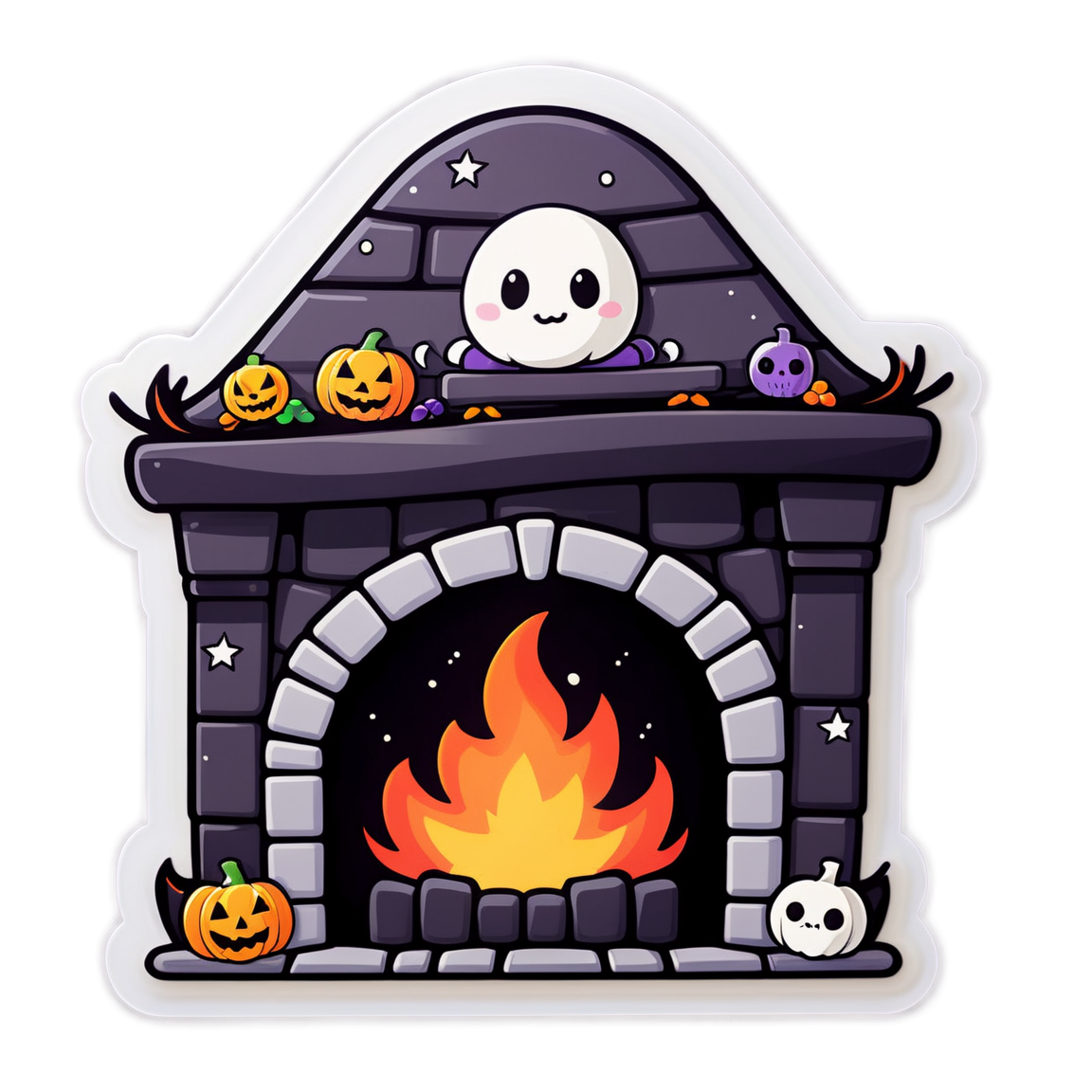 Fireplace - Halloween Sticker