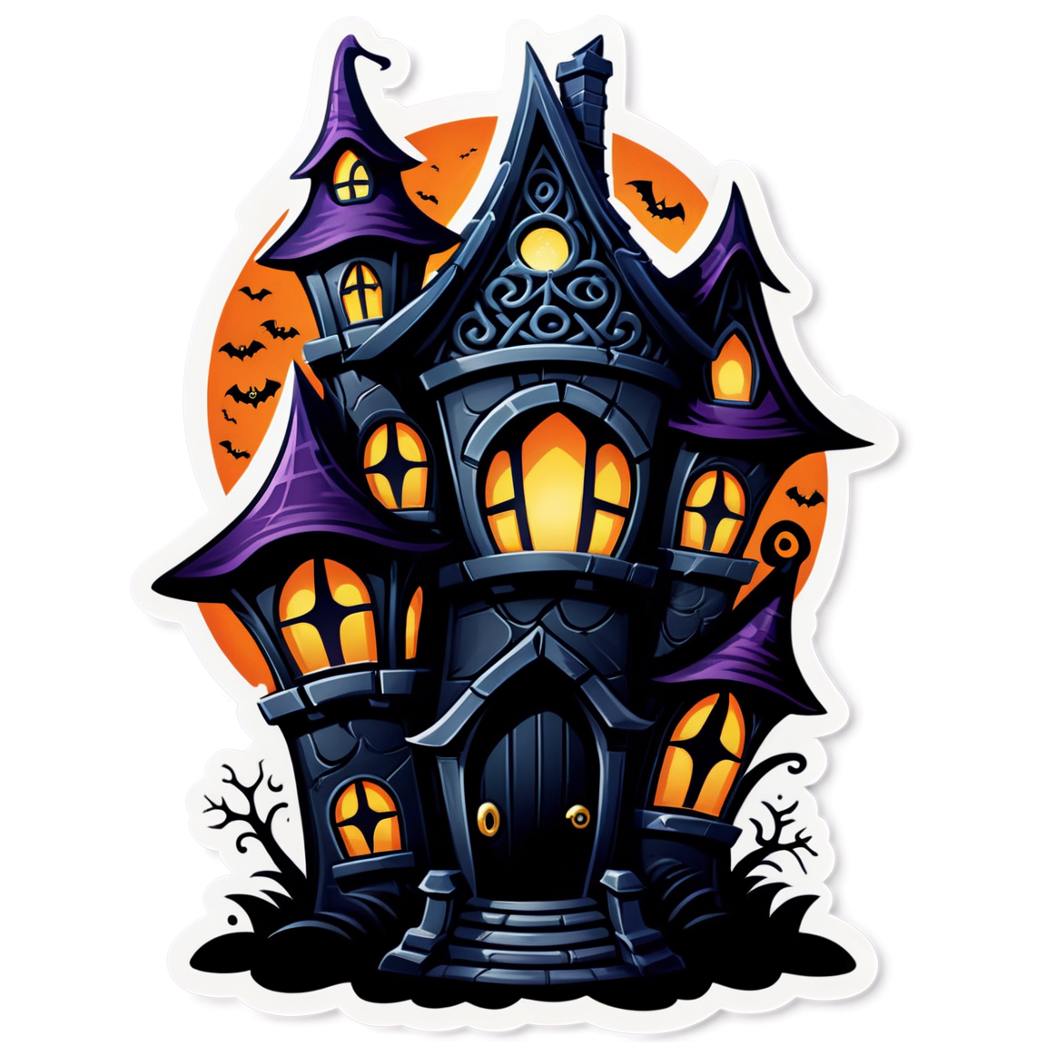 Haunted House - Halloween Sticker