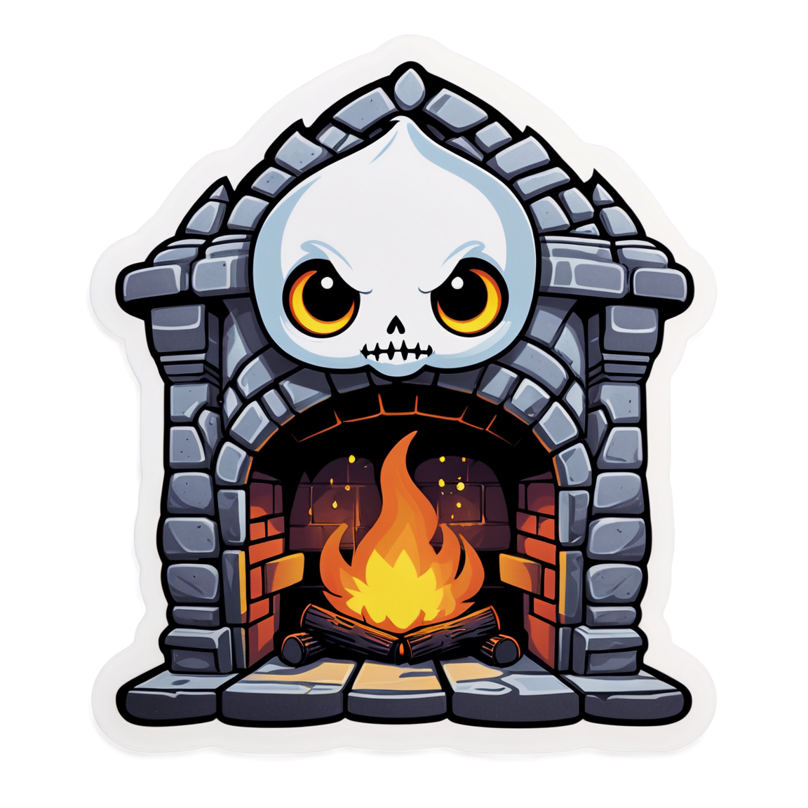 Fireplace - Halloween Sticker