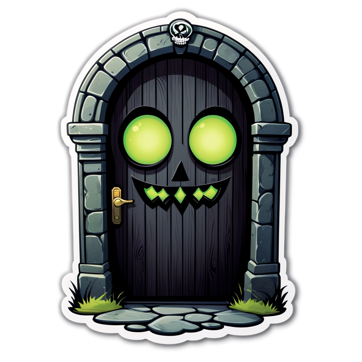 Haunted Door - Halloween Sticker