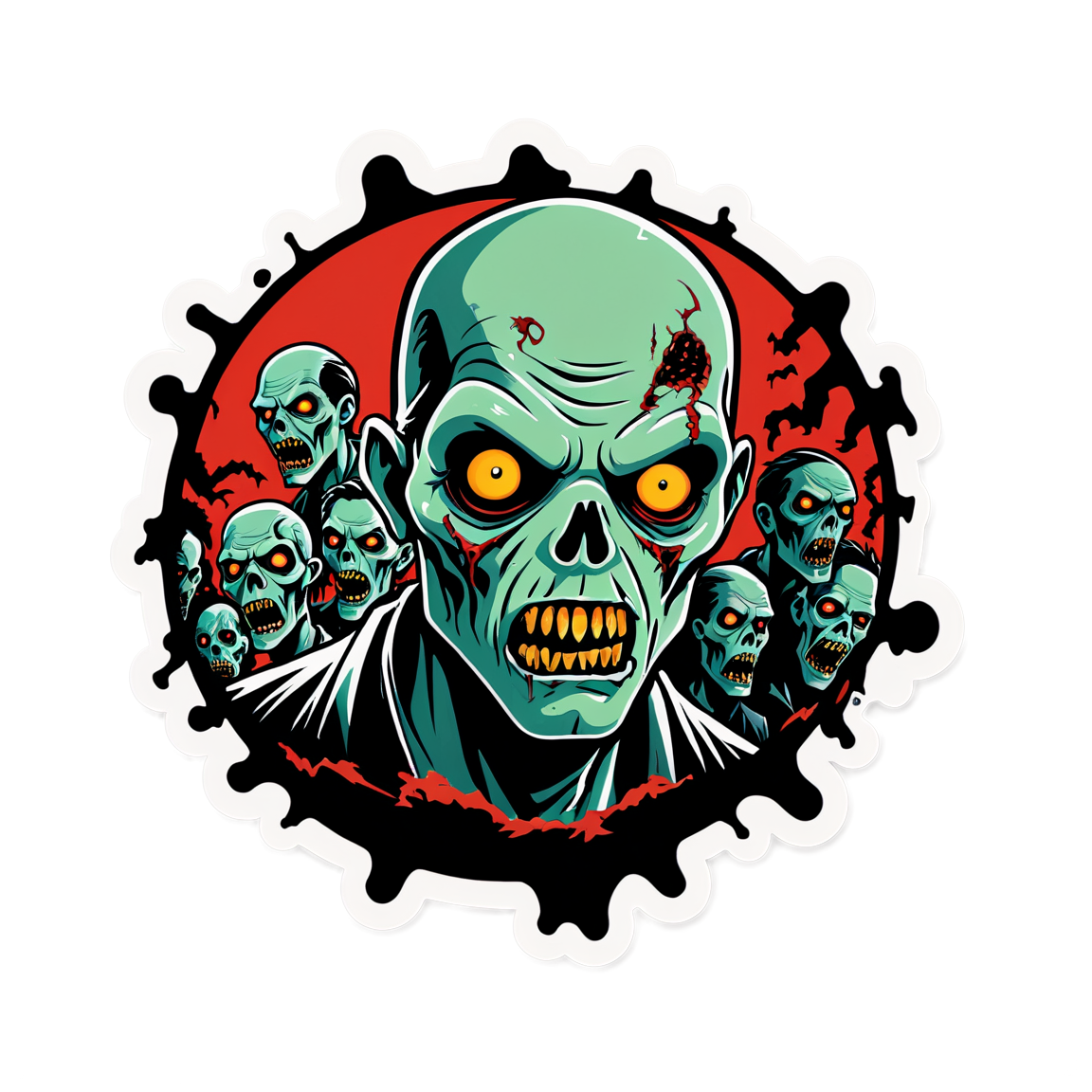 Zombie Horde - Halloween Sticker