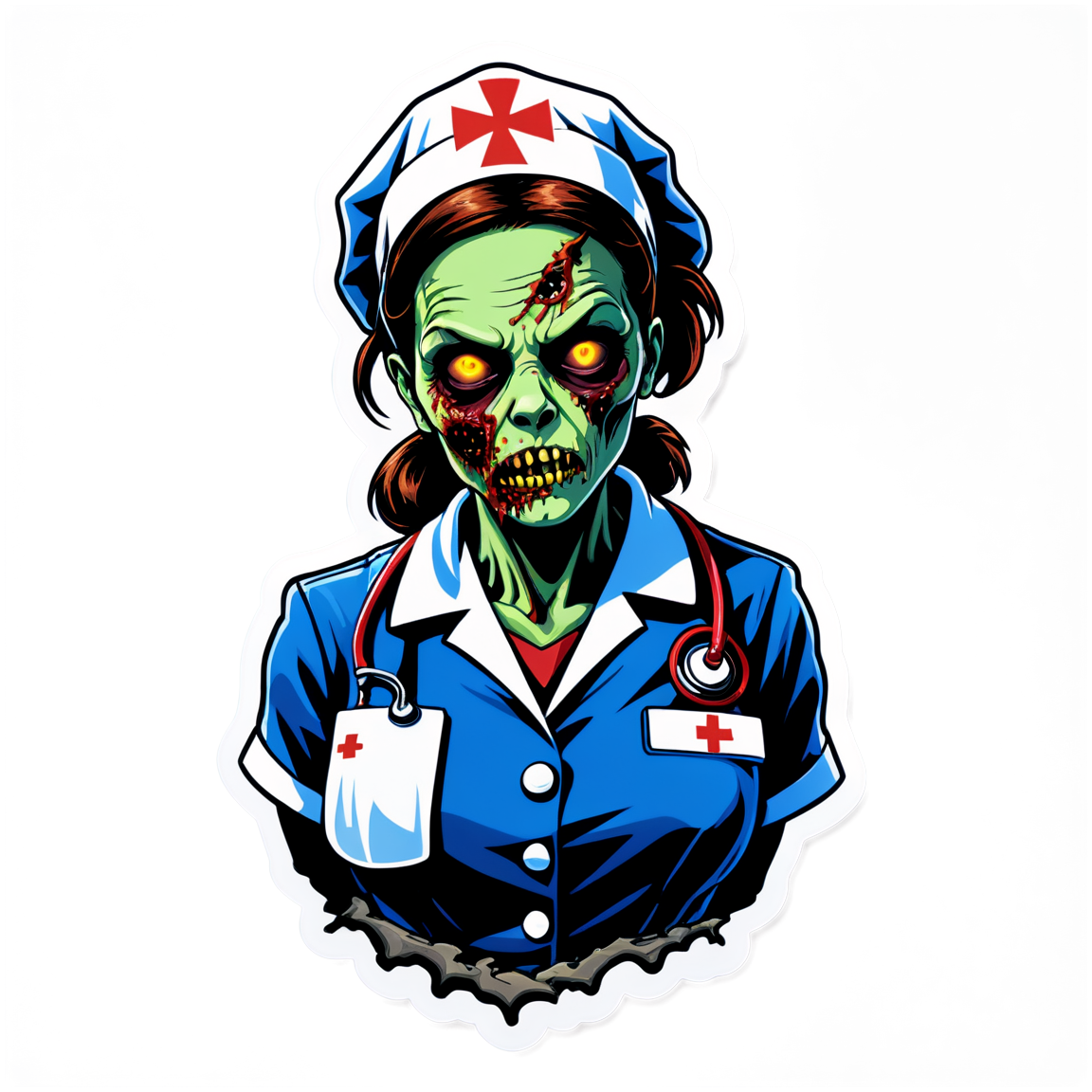Zombie Nurse - Halloween Sticker