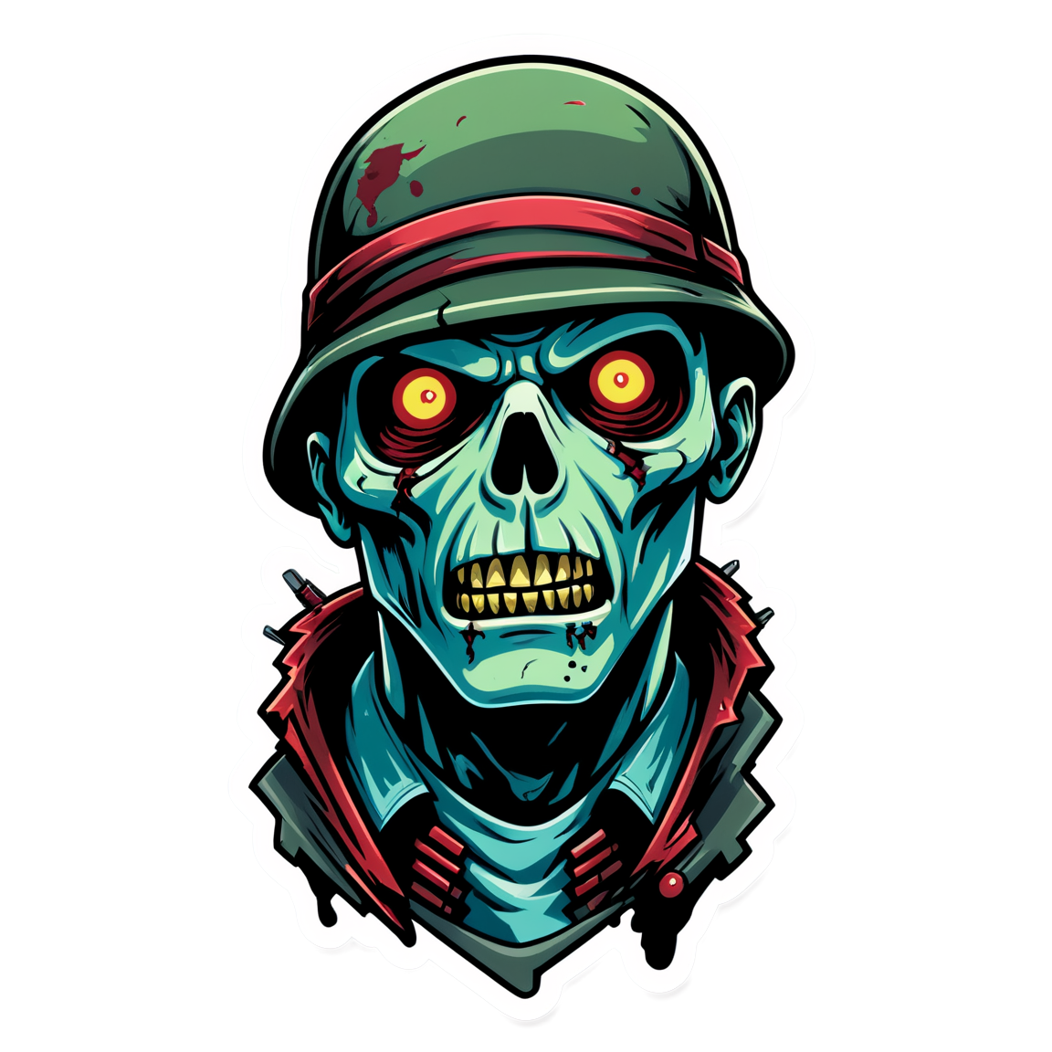 Zombie Soldier - Halloween Sticker