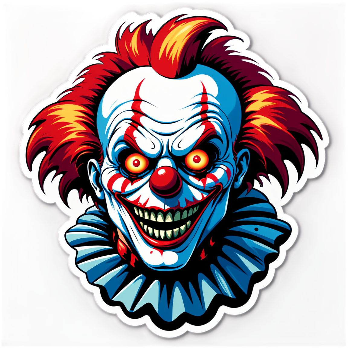 Zombie Clown - Halloween Sticker