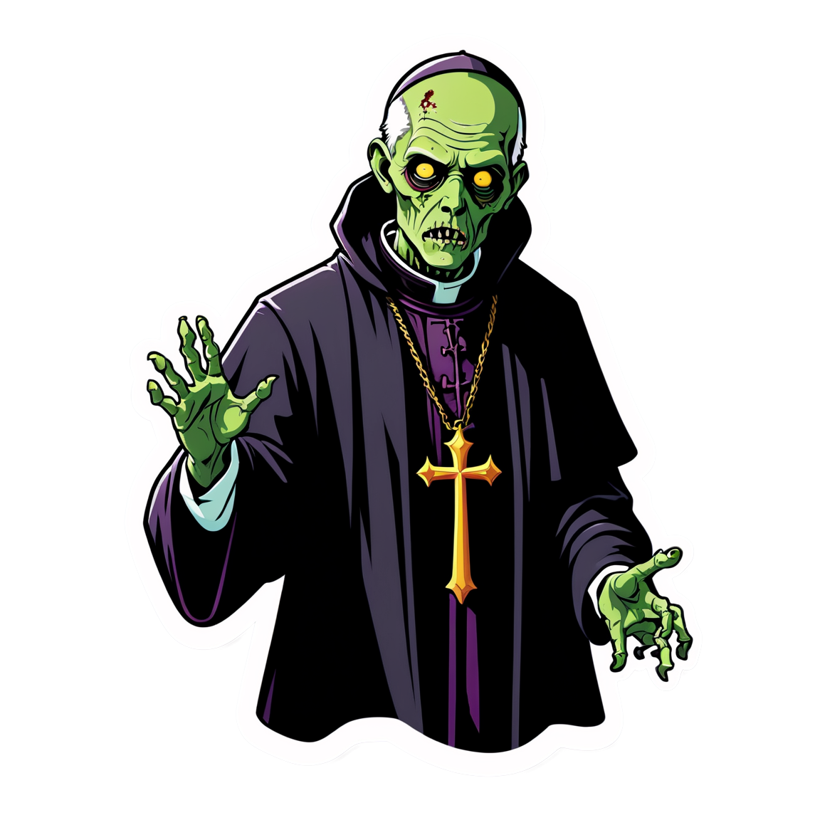 Zombie Priest - Halloween Sticker