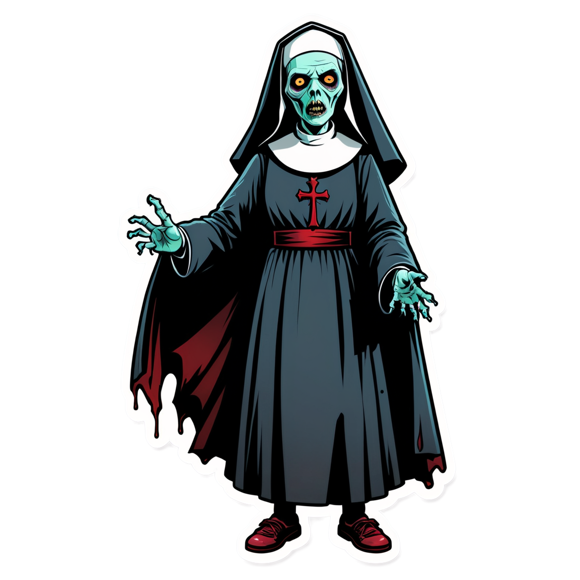 Zombie Nun - Halloween Sticker