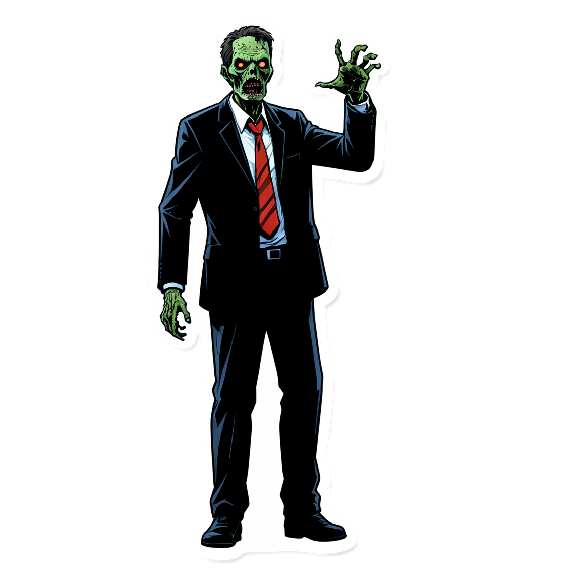 Zombie Businessman - Halloween Sticker