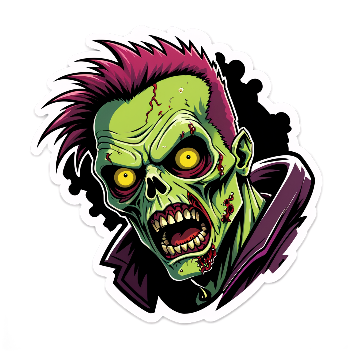 Zombie Punk - Halloween Sticker