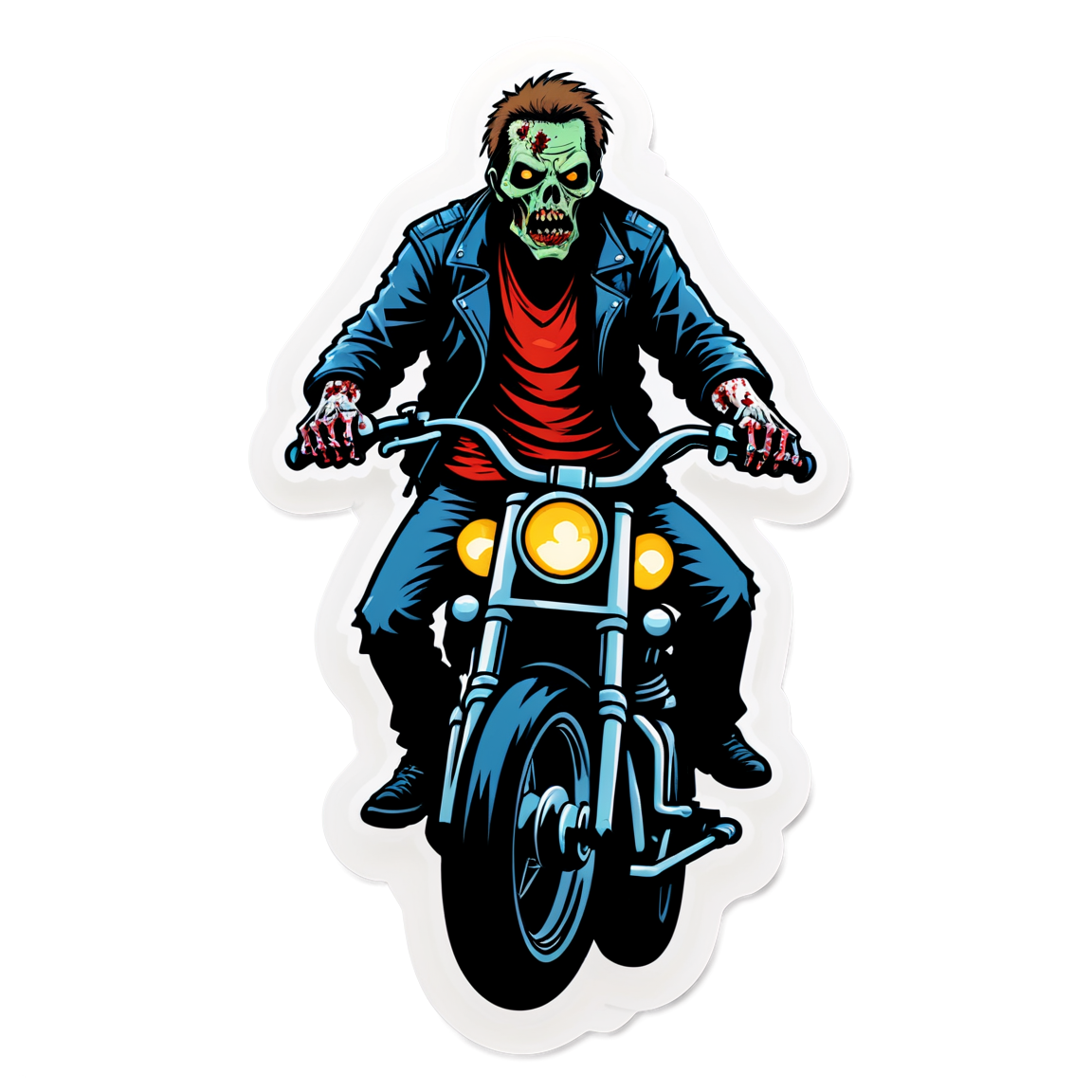 Zombie Biker - Halloween Sticker