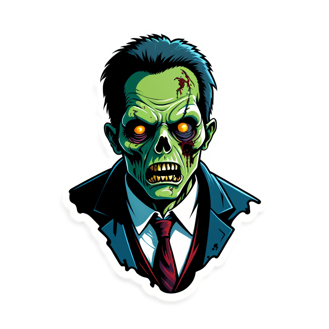 Zombie Gangster - Halloween Sticker