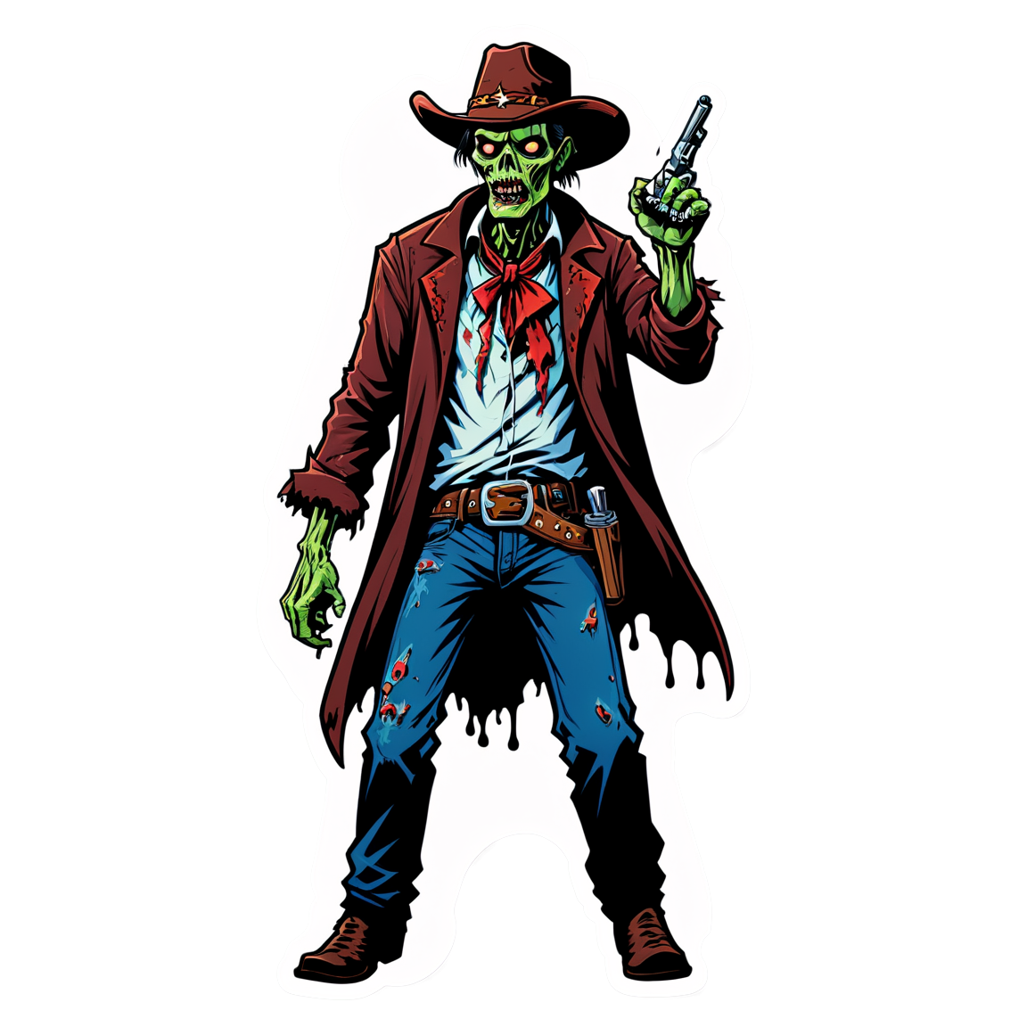 Zombie Cowboy - Halloween Sticker