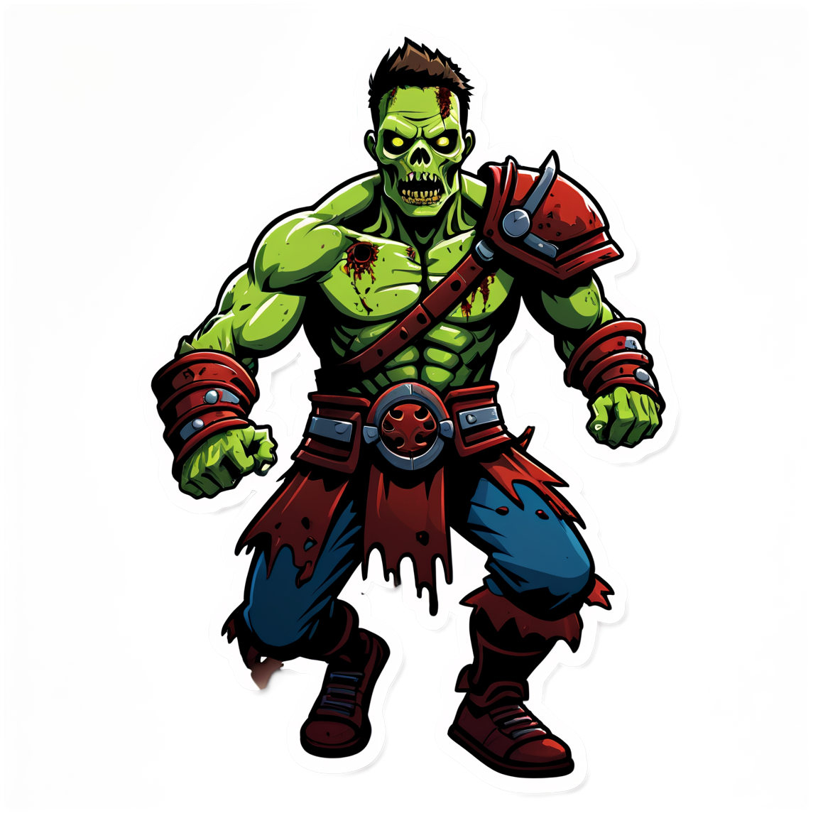 Zombie Gladiator - Halloween Sticker