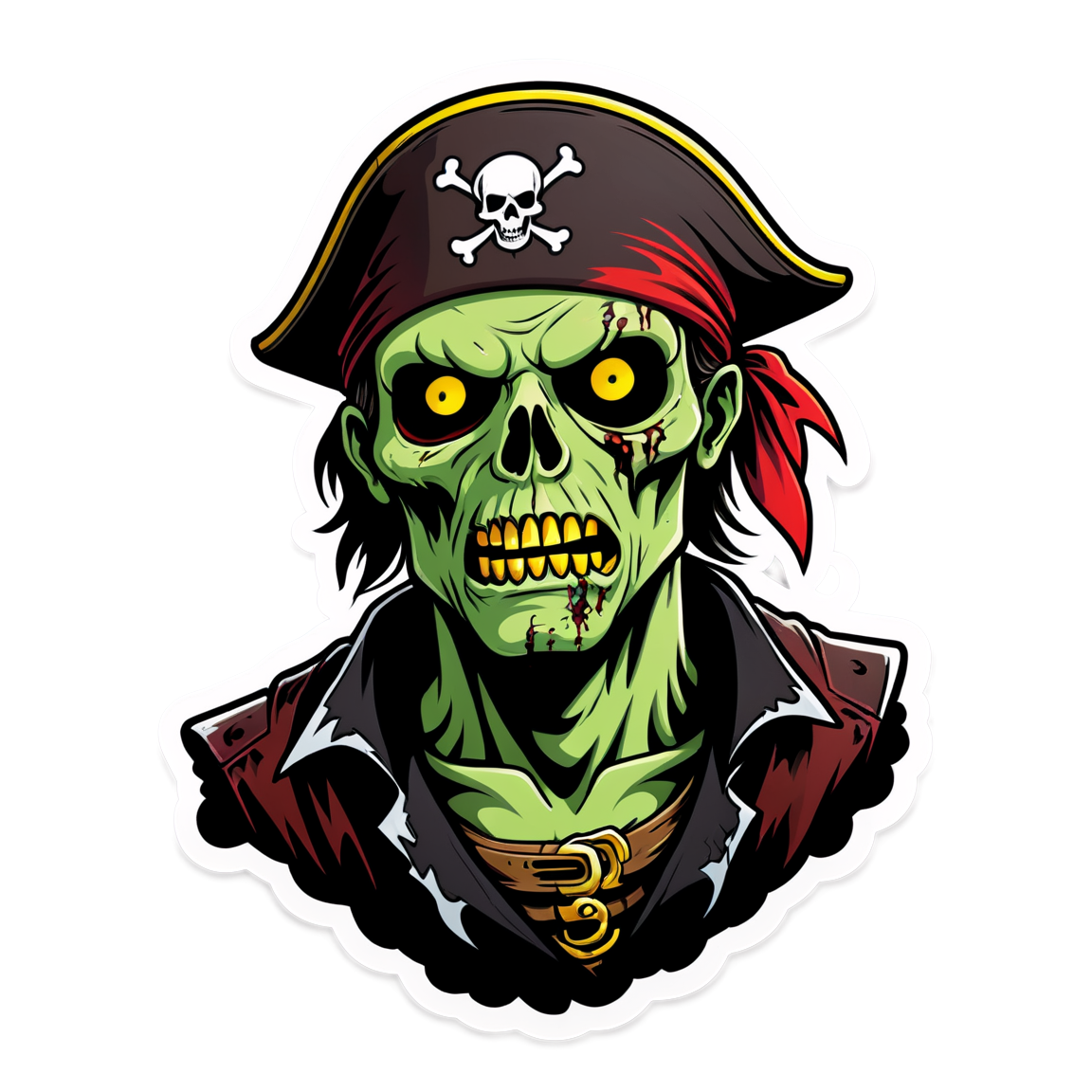 Zombie Pirate - Halloween Sticker