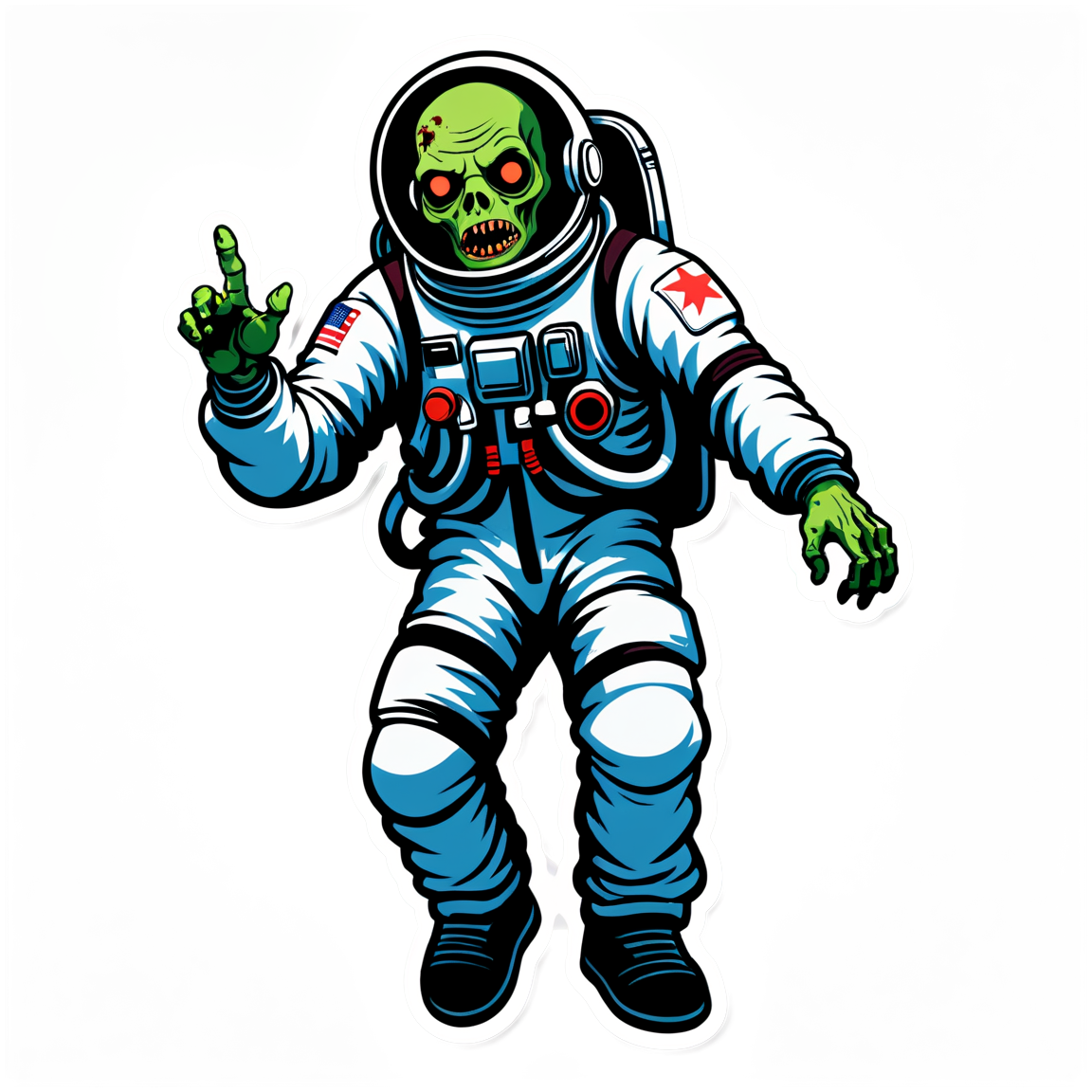Zombie Astronaut - Halloween Sticker