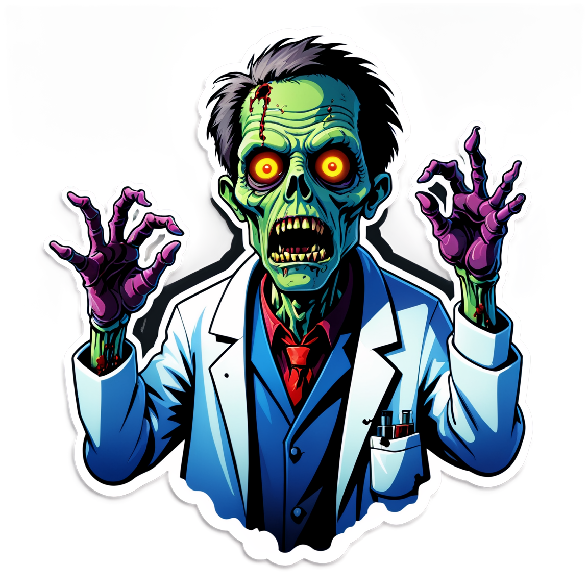 Zombie Scientist - Halloween Sticker