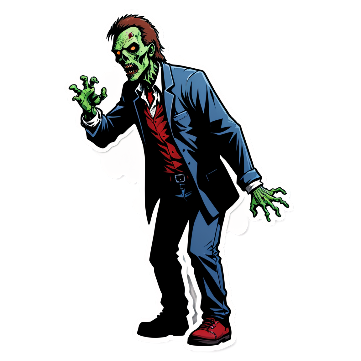 Zombie Rock Star - Halloween Sticker
