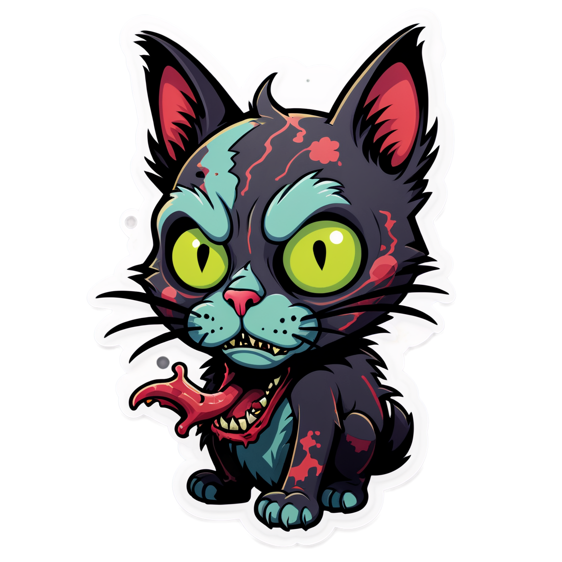 Zombie Cat - Halloween Sticker