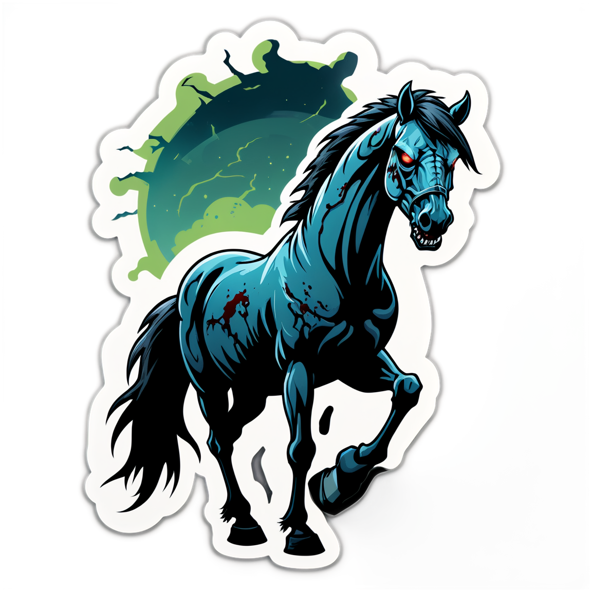 Zombie Horse - Halloween Sticker