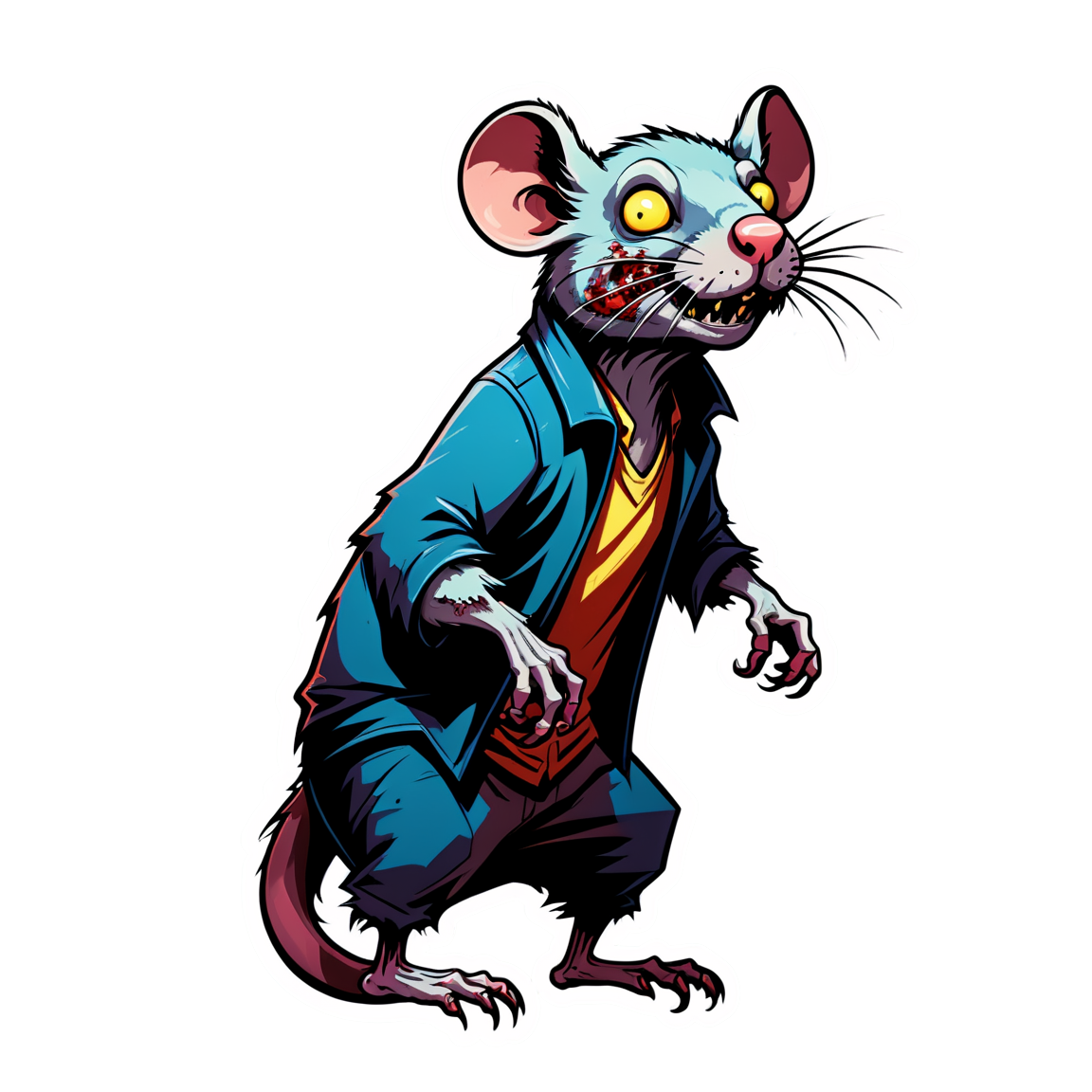 Zombie Rat - Halloween Sticker