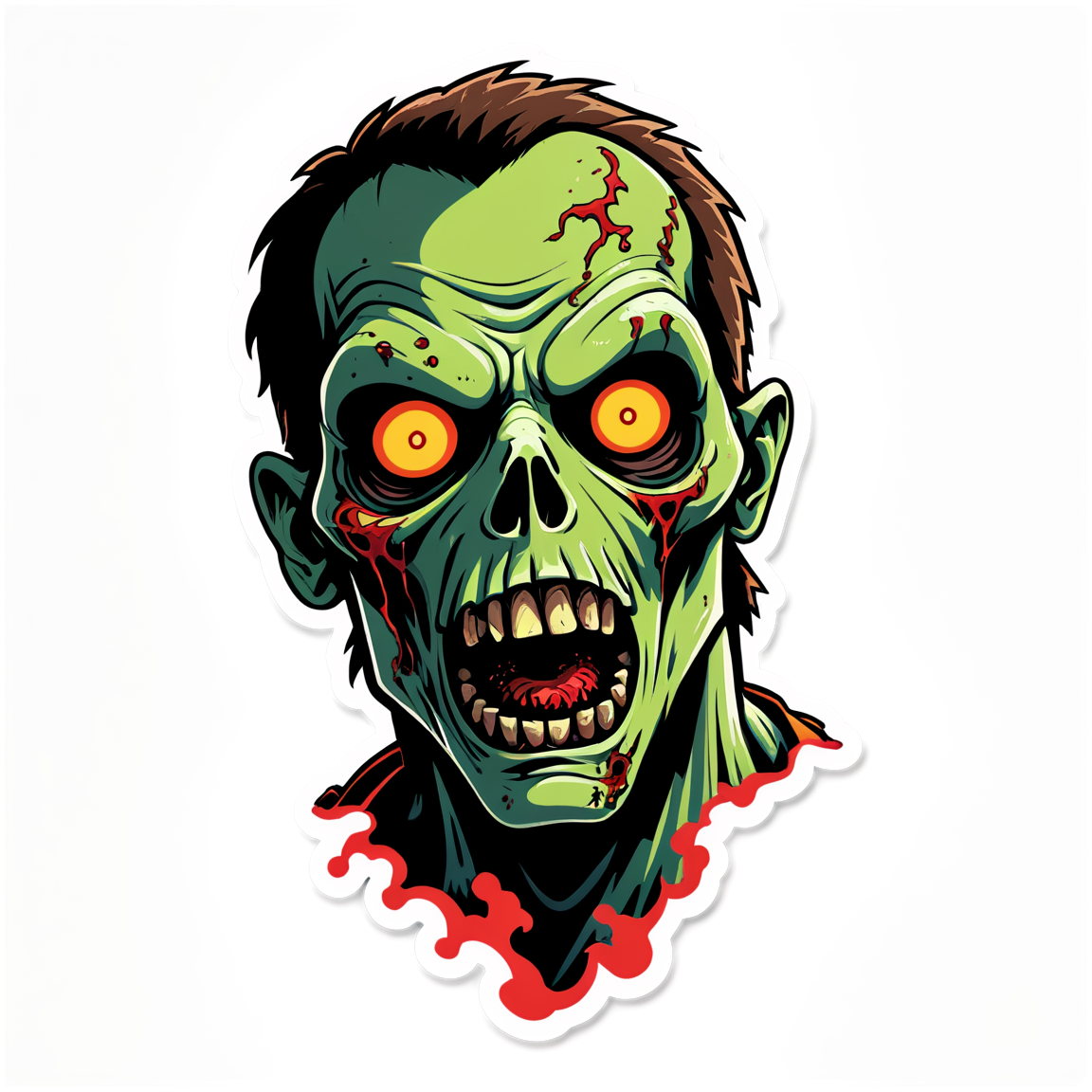 Burned Zombie - Halloween Sticker