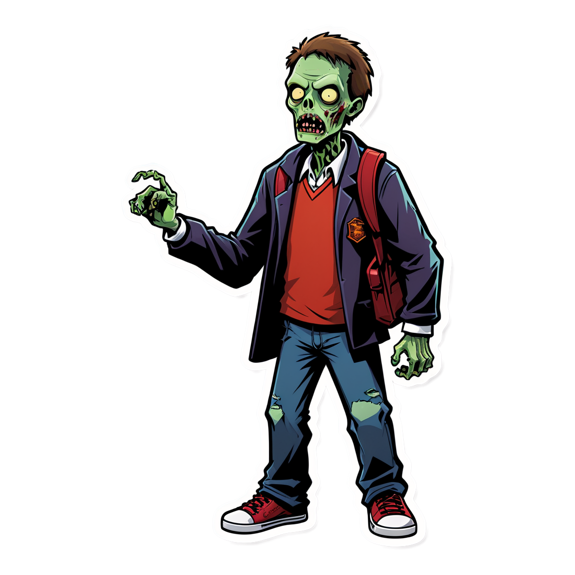 Zombie in School - Halloween Sticker