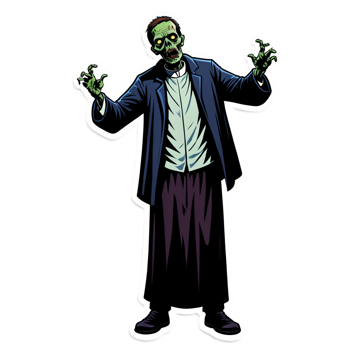 Zombie in Church - Halloween Sticker