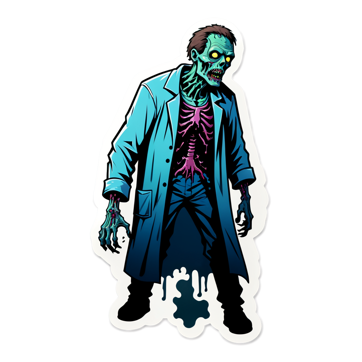 Zombie in Lab - Halloween Sticker
