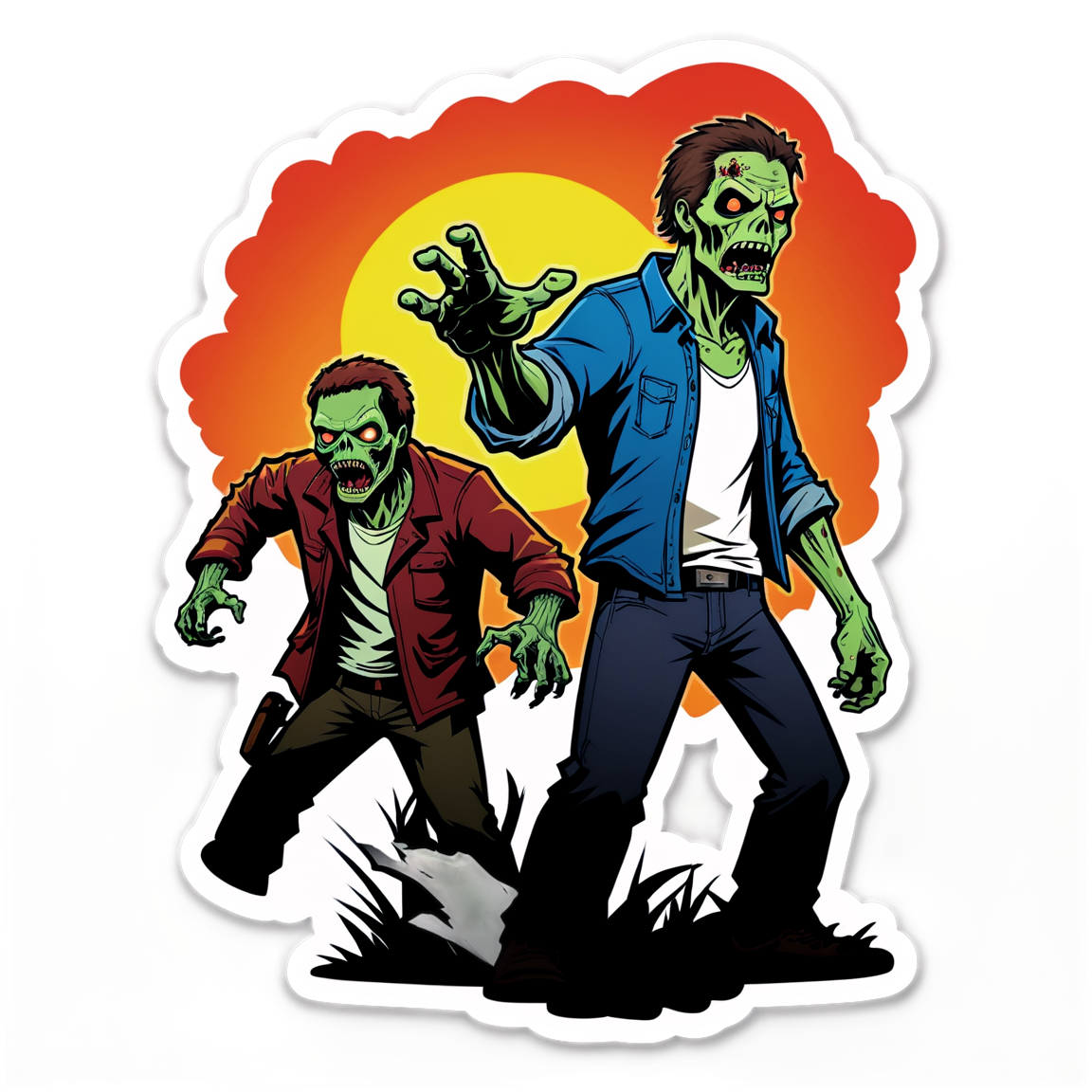 Survivor vs Zombie - Halloween Sticker