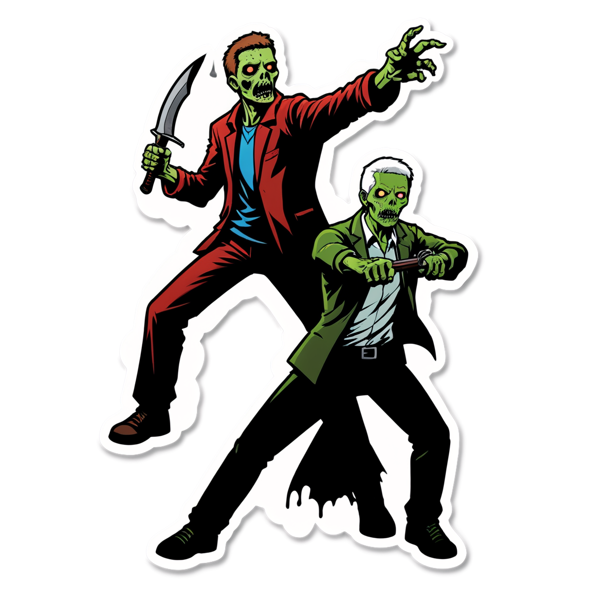 Zombie vs Archer - Halloween Sticker