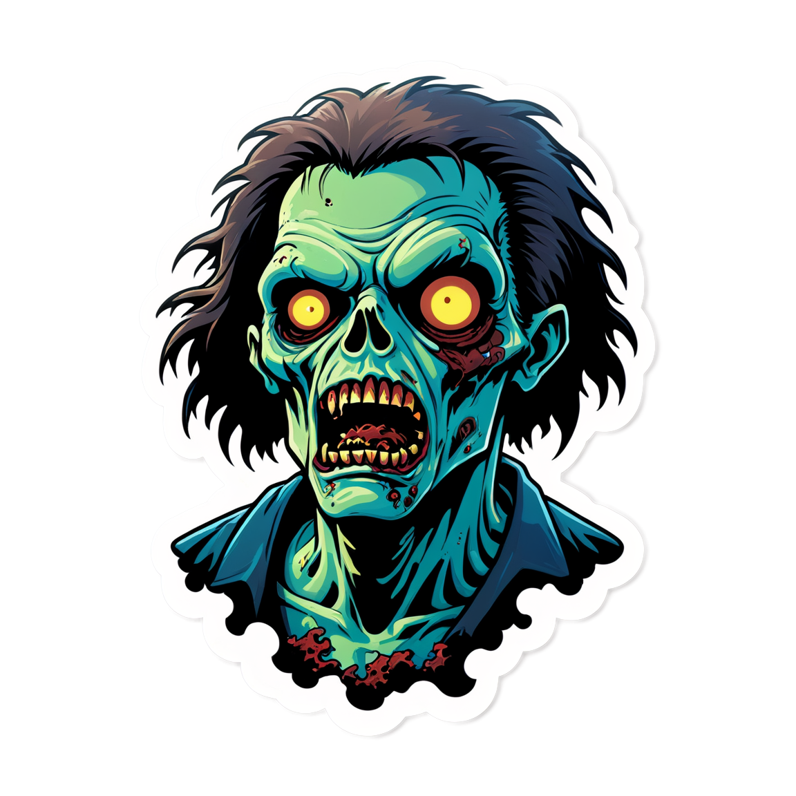 Zombie in Fog - Halloween Sticker