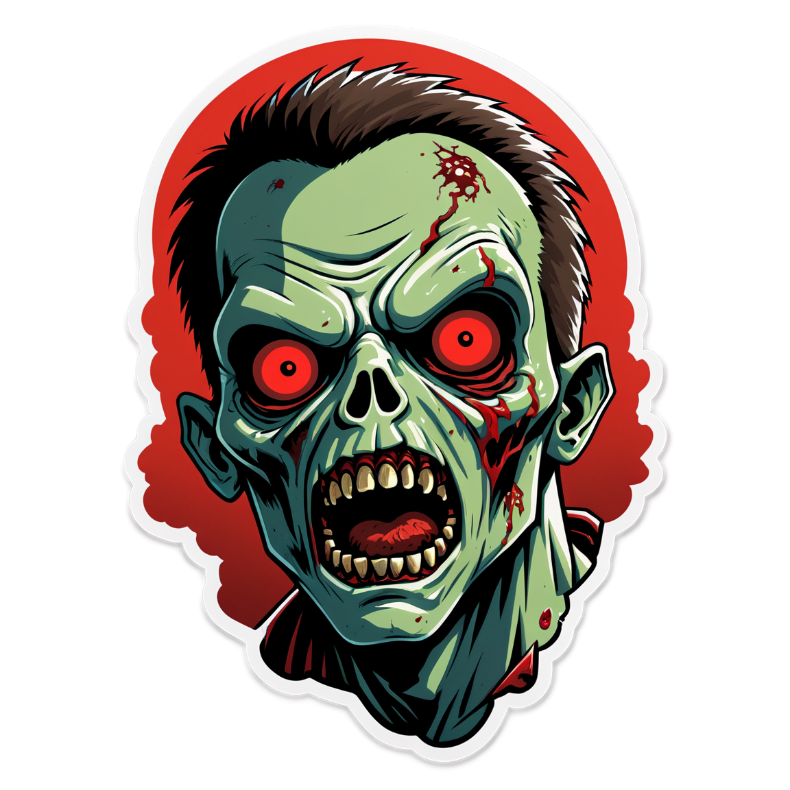 Zombie Horde with Red Eyes - Halloween Sticker