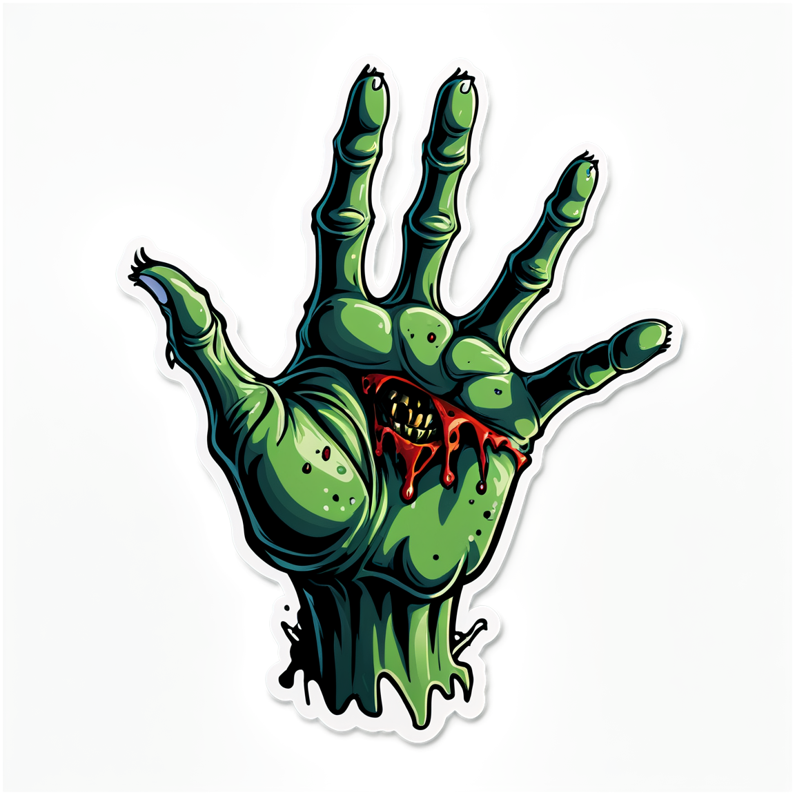 Zombie Hand Reaching Up - Halloween Sticker