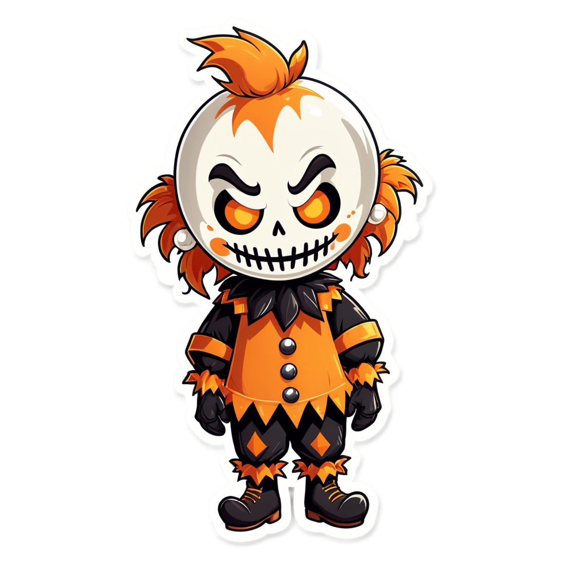 Scarecrow Clown - Halloween Sticker