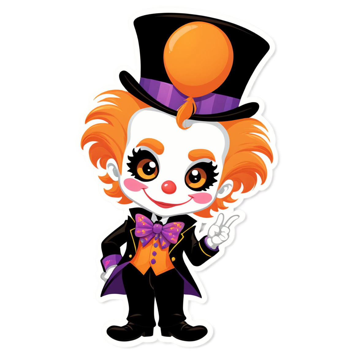 Carnival Ringmaster Clown - Halloween Sticker