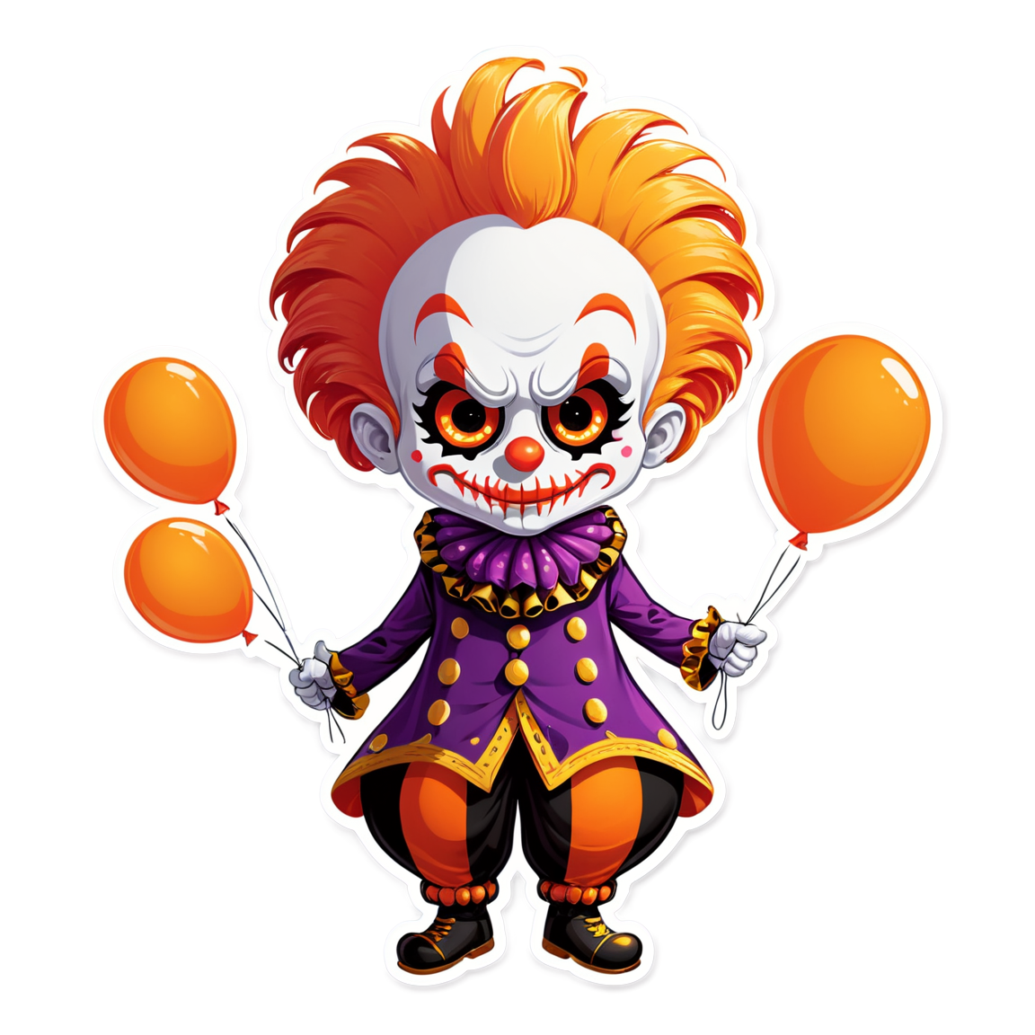 Two-Headed Clown - Halloween Sticker