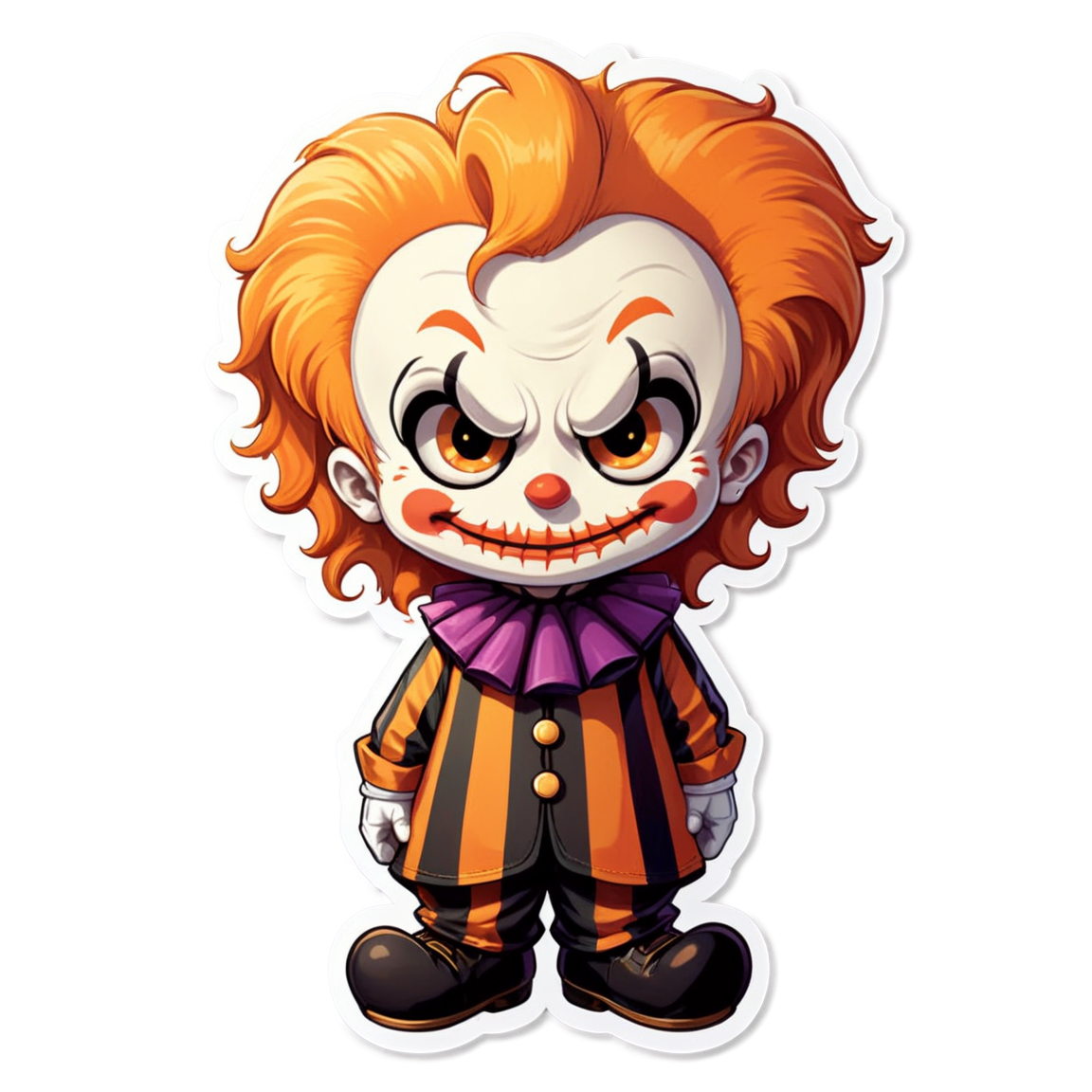 Three-Faced Clown - Halloween Sticker