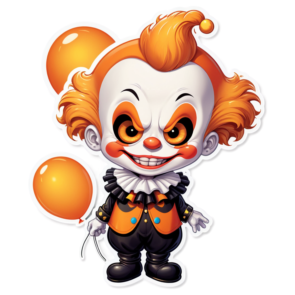 Clown with Extra Eyes - Halloween Sticker