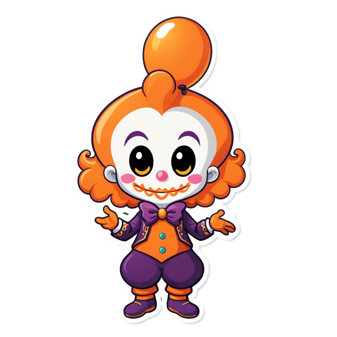 Clown with Tentacles - Halloween Sticker