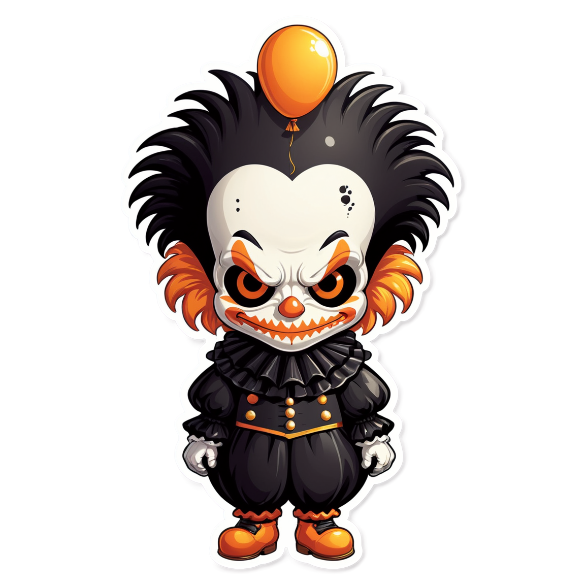 Clown with Crow Mask - Halloween Sticker