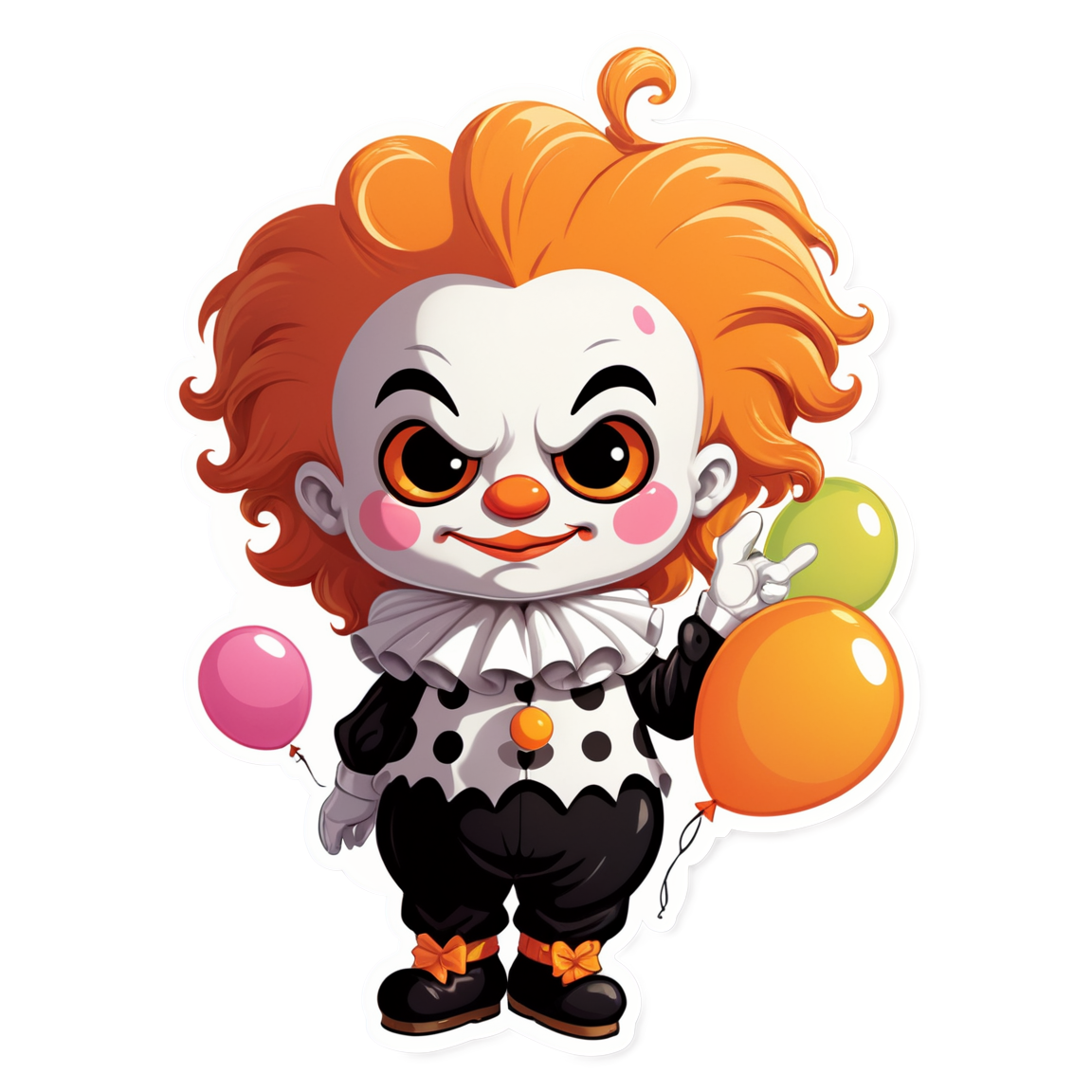 Clown with Pig Mask - Halloween Sticker