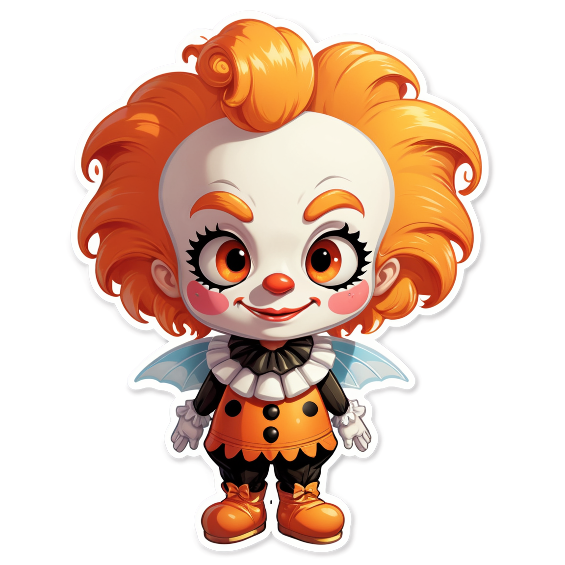Clown with Insect Wings - Halloween Sticker