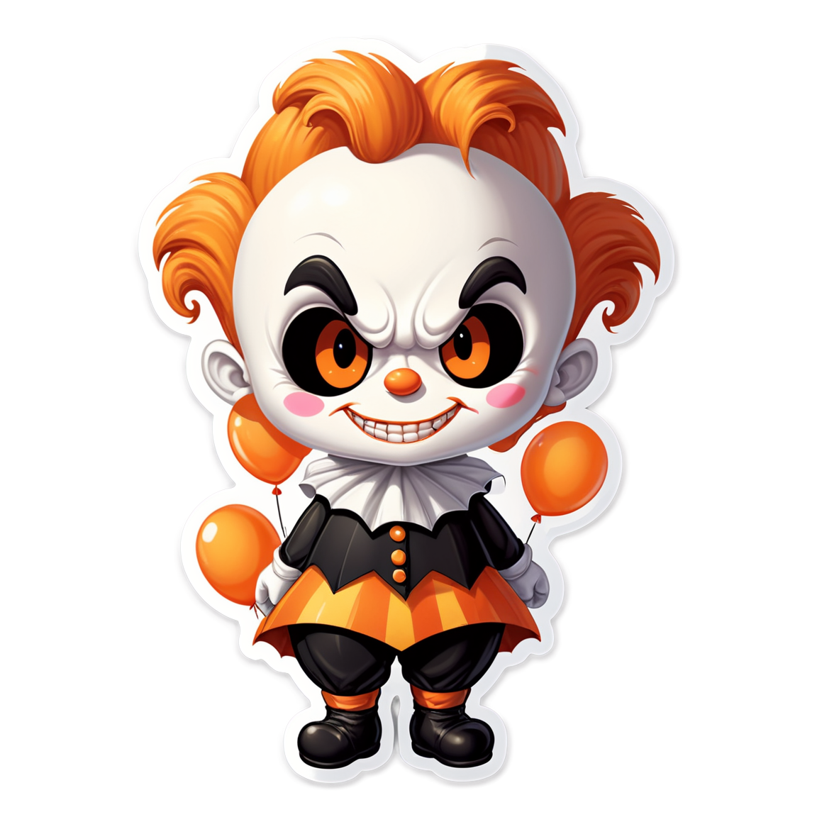 Clown with Bat Wings - Halloween Sticker