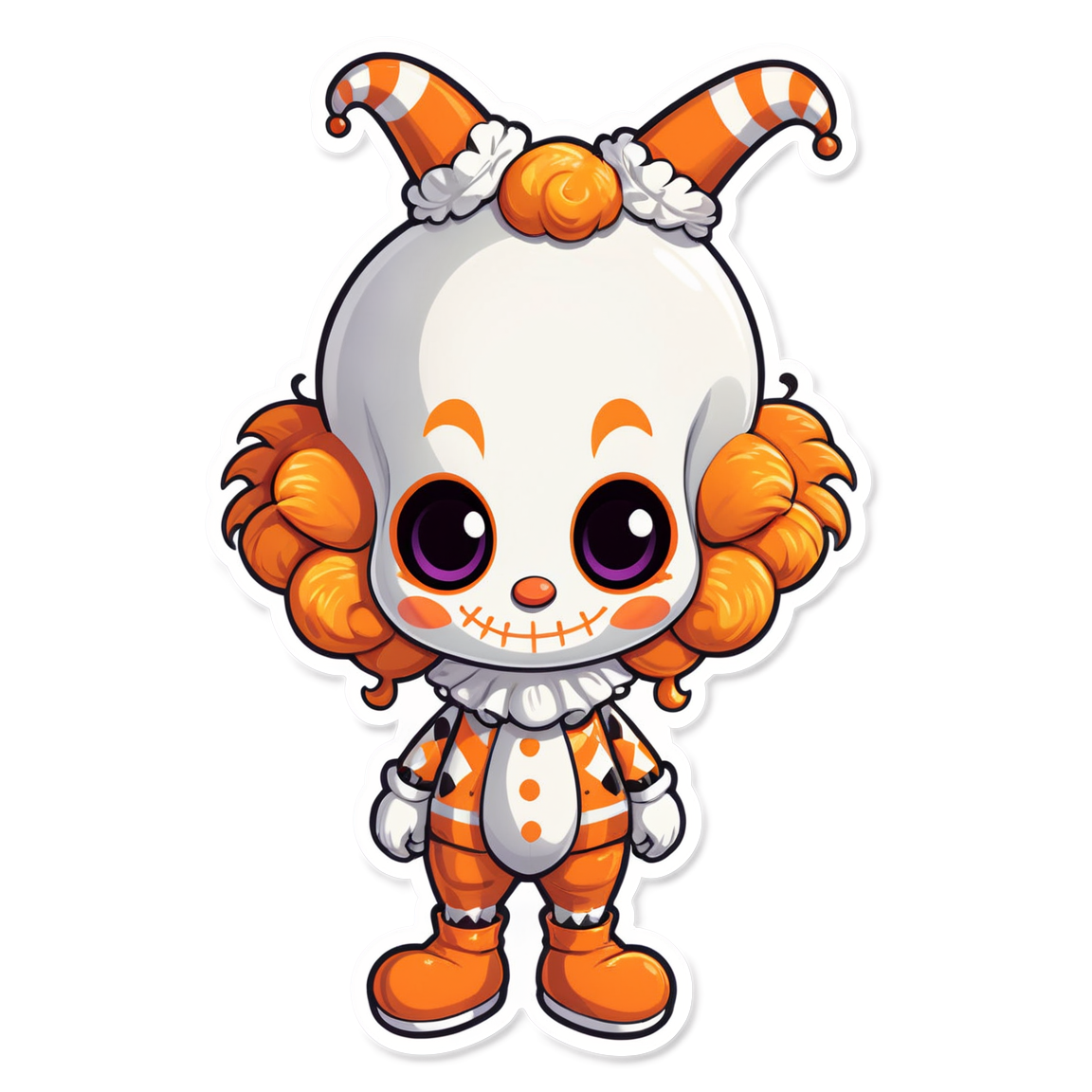 Clown with Snakes for Hair - Halloween Sticker