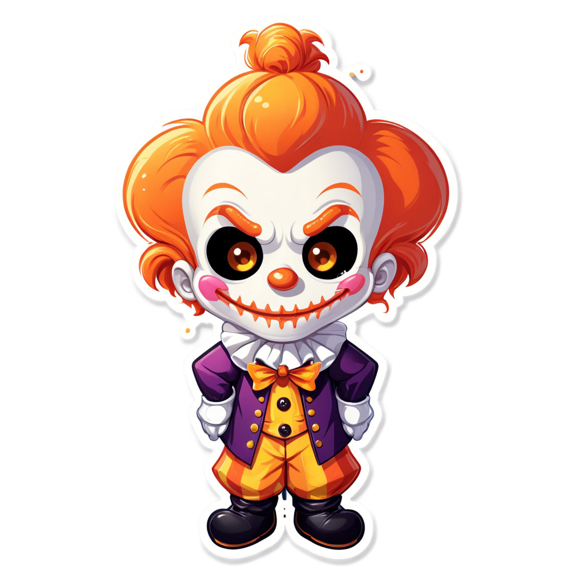 Clown with Crystal Mask - Halloween Sticker