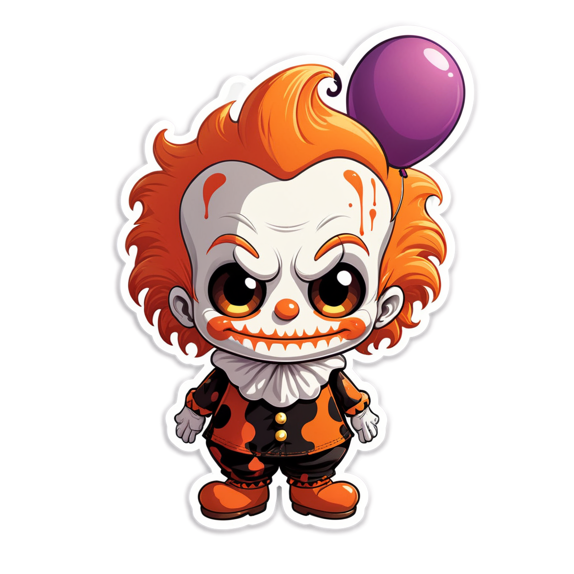 Clown with Scarred Flesh - Halloween Sticker