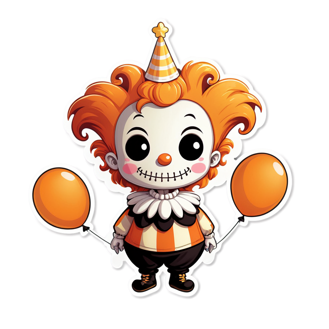 Clown with Bone Crown - Halloween Sticker
