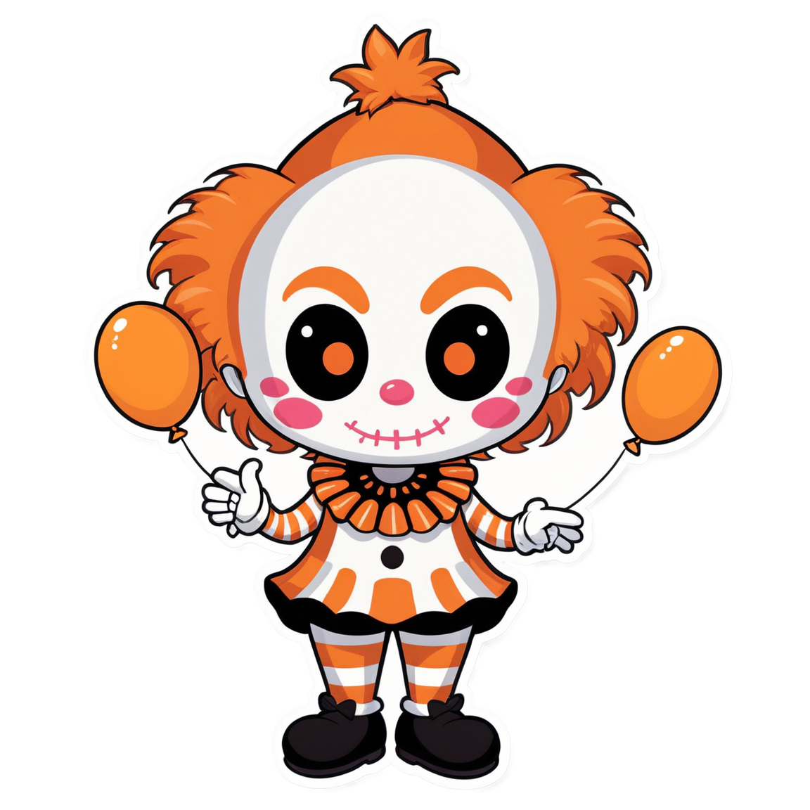 Clown with Tentacle Arms - Halloween Sticker