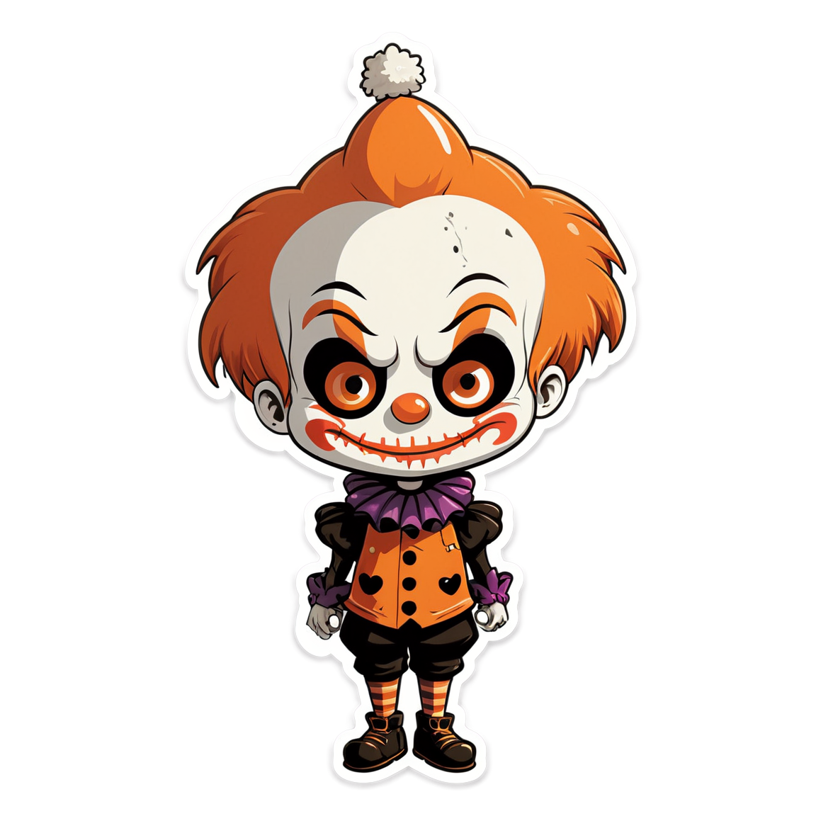Clown with Rusted Hooks - Halloween Sticker