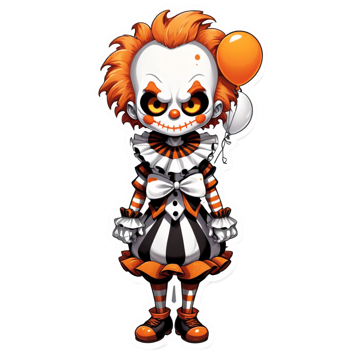 Clown with Barbed Wire Limbs - Halloween Sticker